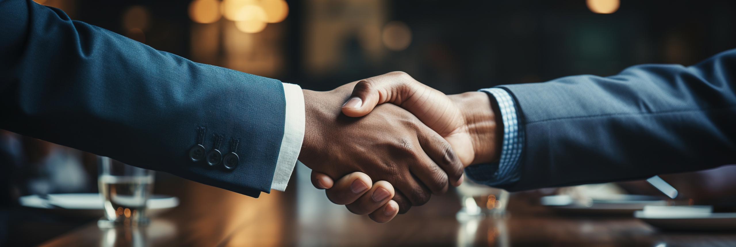 Businessman handshake for success